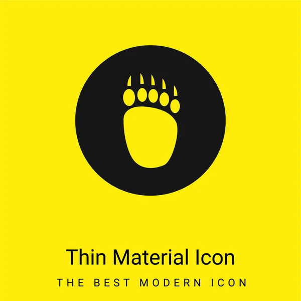 Bear Pawprint Minimal Bright Yellow Material Icon — Stock Vector