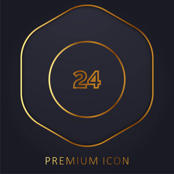 24 часов золотой линии премиум логотип или значок