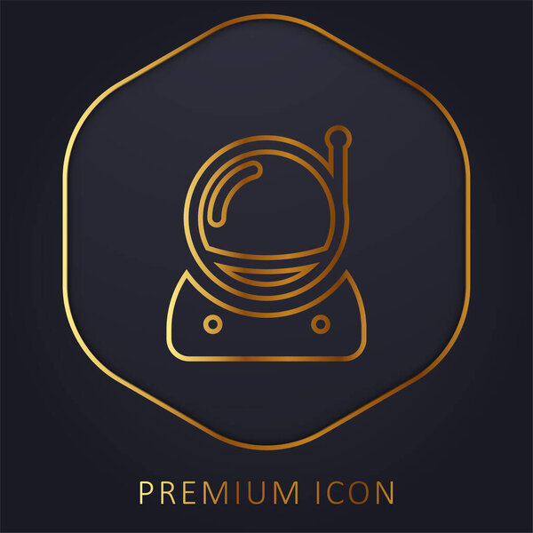Astronaut golden line premium logo or icon