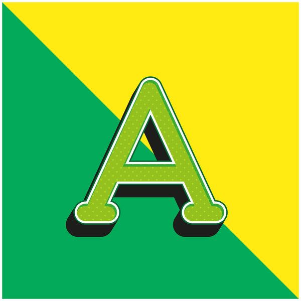 Alpha Green and yellow modern 3d vector icon logo