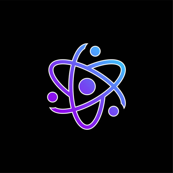 Atom blue gradient vector icon