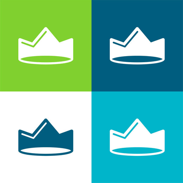 Crown Flat четыре цвета минимальный набор значков