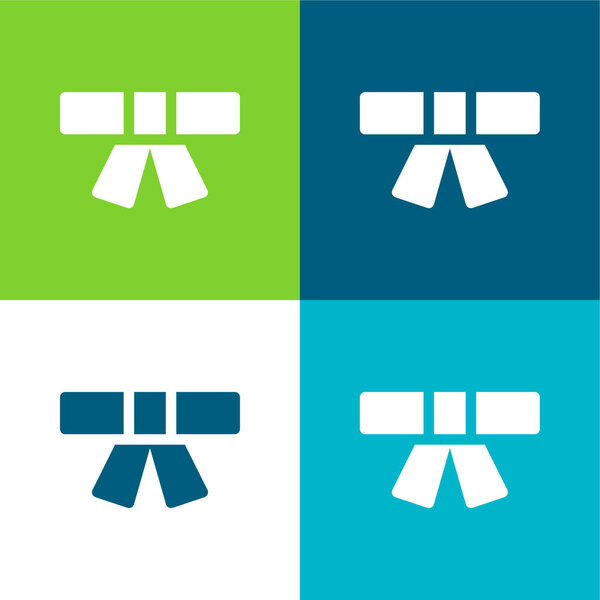 Belt Flat four color minimal icon set