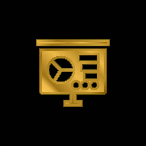 Аналитика позолоченная икона или вектор логотипа