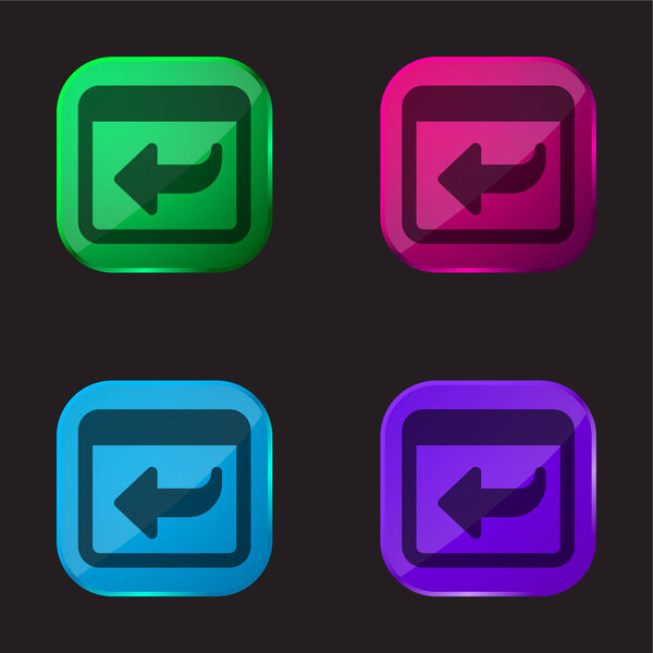 Back four color glass button icon