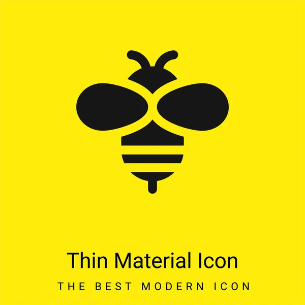 Bee Minimal Bright Yellow Material Icon — Stock Vector