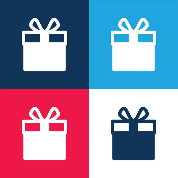Большой подарок синий и красный четыре цвета минимальный набор значков