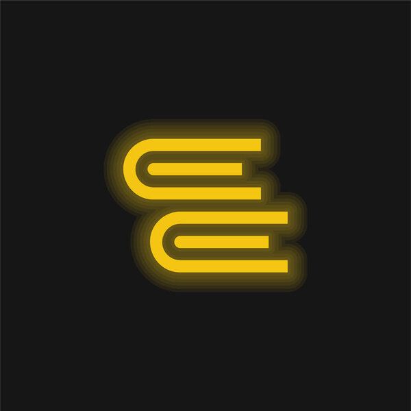 Books yellow glowing neon icon