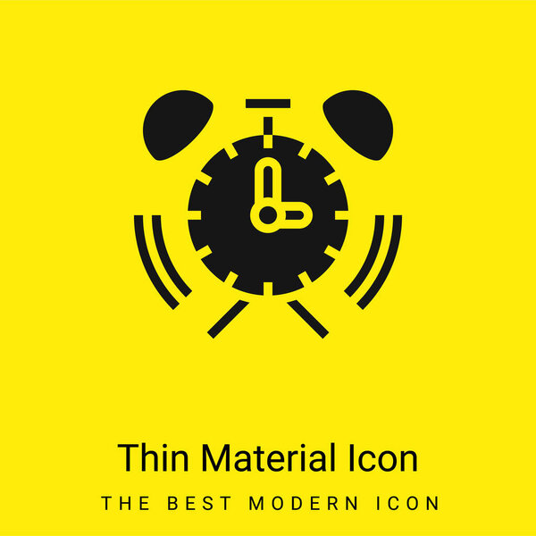 Будильник минимальный ярко-желтый значок материала