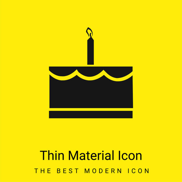 Birthday Cake With One Candle minimal bright yellow material icon