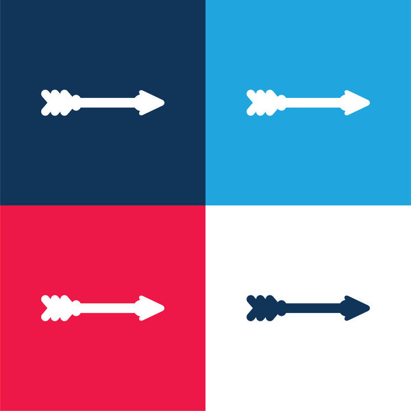 Arrow blue and red four color minimal icon set
