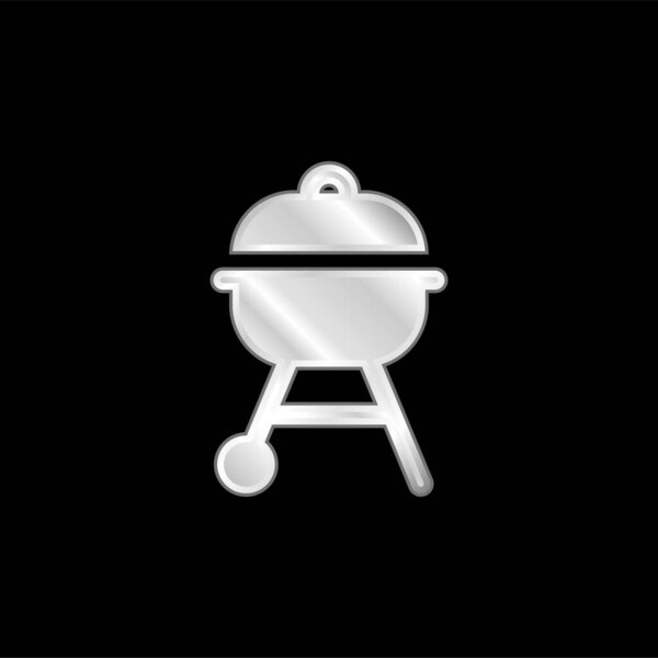 Bbq silver plated metallic icon