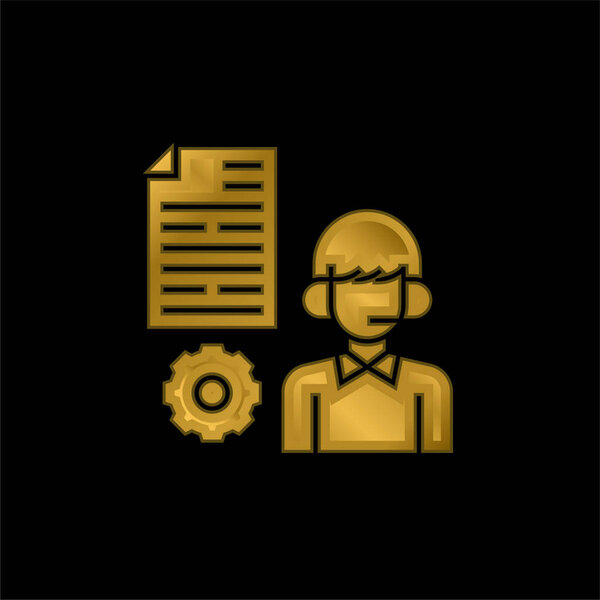 Advisor gold plated metalic icon or logo vector