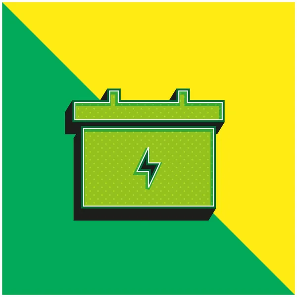 stock vector Battery Green and yellow modern 3d vector icon logo