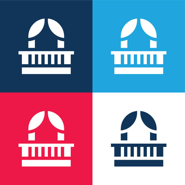 Balcony blue and red four color minimal icon set