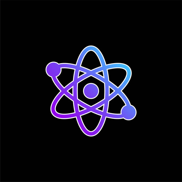Atom blue gradient vector icon
