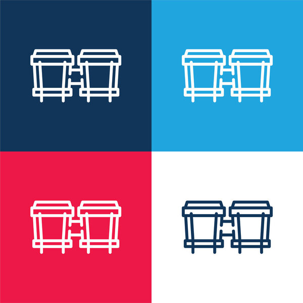 Bongos синий и красный четыре цвета минимальный набор значков