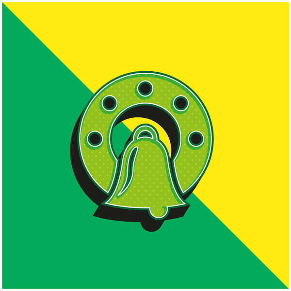 Bell Green and yellow modern 3d vector icon logo