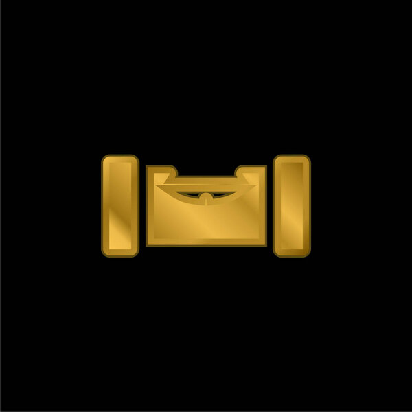 Золотая иконка или вектор логотипа линейки