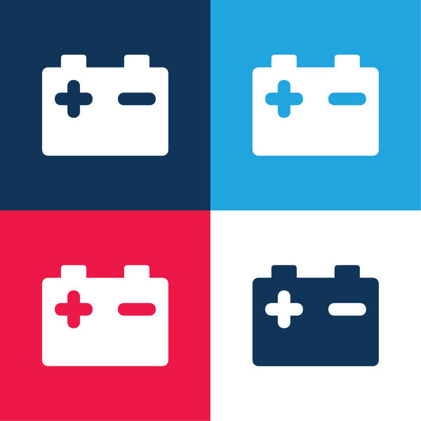 Батарея синий и красный четыре цвета минимальный набор значков