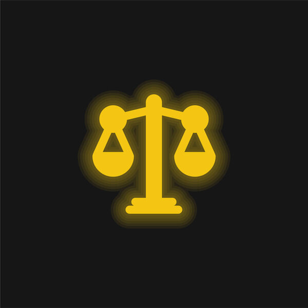 Желтый светящийся неоновый значок