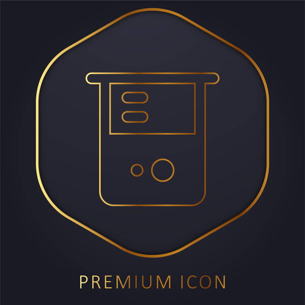 Beaker golden line premium logo or icon