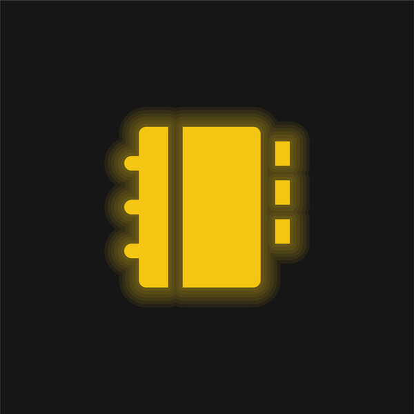 Желтый светящийся неоновый значок