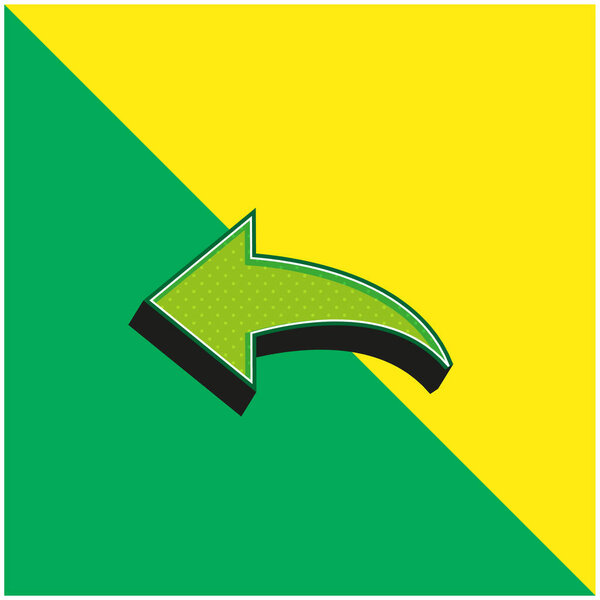 Черные стрелки влево Зеленый и желтый современный 3d векторный логотип
