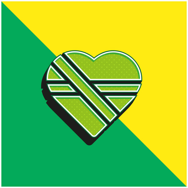 Зеленый и желтый современный трехмерный векторный логотип