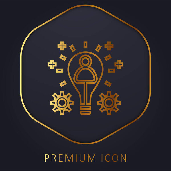 Branding golden line premium logo or icon