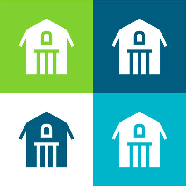 Амбар Плоский четырехцветный минимальный набор значков