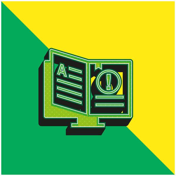 Green and yellow modern 3d vector icon logo