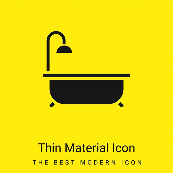 Bathtub Minimal Bright Yellow Material Icon — Stock Vector