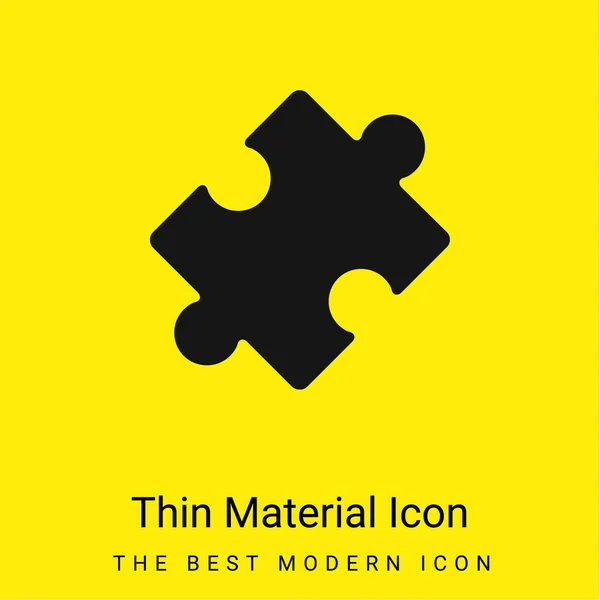 Černá Rotační Puzzle Kus Minimální Jasně Žlutý Materiál Ikona — Stockový vektor