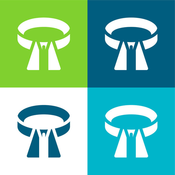 Belt Flat four color minimal icon set