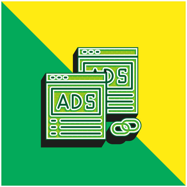 Advertising Green and yellow modern 3d vector icon logo