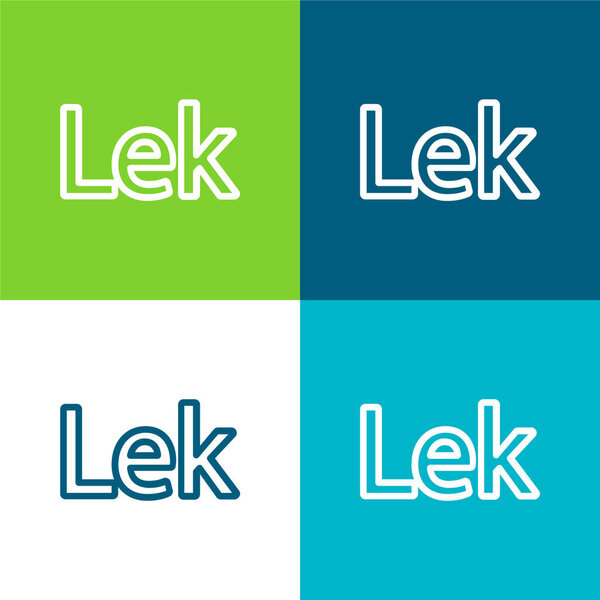 Символ валюты Албания Лек Плоский четырехцветный минимальный набор значков