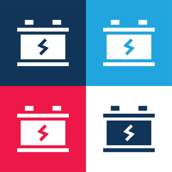 Батарея синий и красный четыре цвета минимальный набор значков