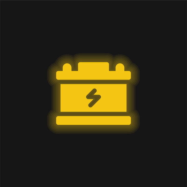 Желтый светящийся значок батареи