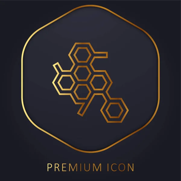 stock vector Biology golden line premium logo or icon
