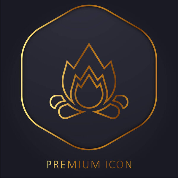 Bonfire golden line premium logo or icon