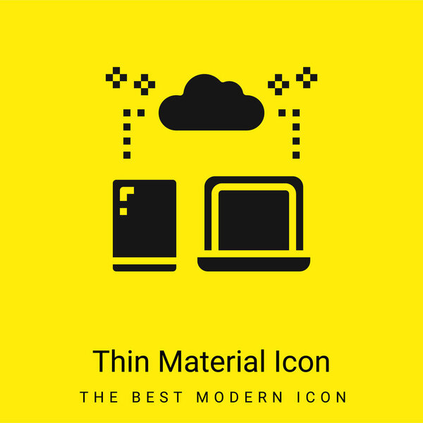 Резервное копирование значка минимального ярко-желтого материала