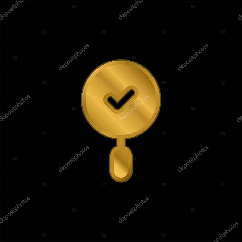 Bid gold plated metalic icon or logo vector