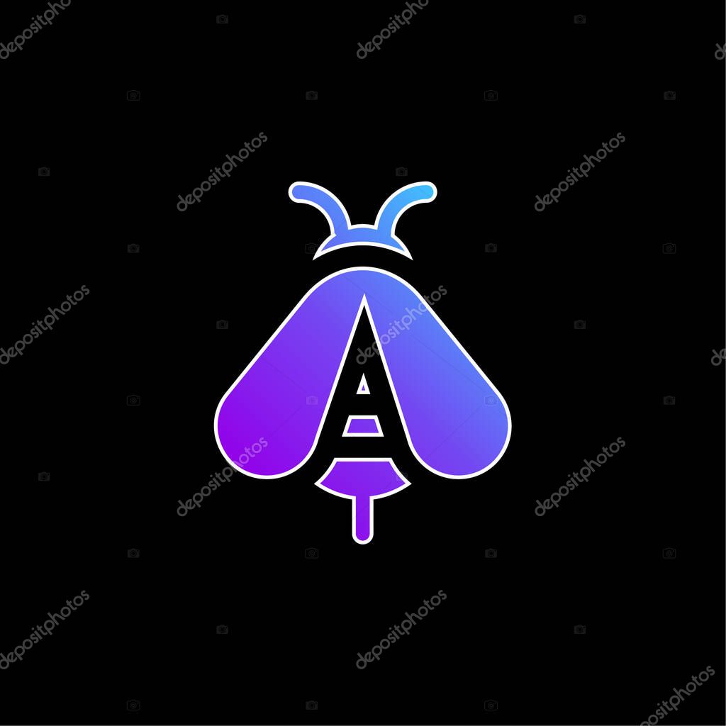 Bee blue gradient vector icon