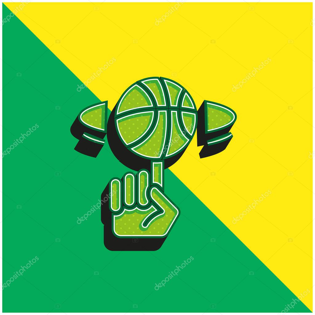 Ball Green and yellow modern 3d vector icon logo