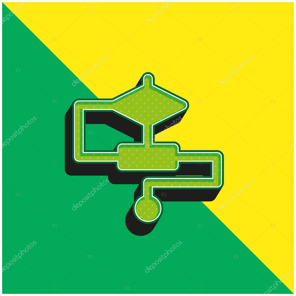 Algorithm Green and yellow modern 3d vector icon logo