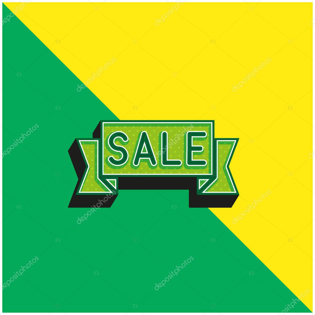 Black Friday Green and yellow modern 3d vector icon logo