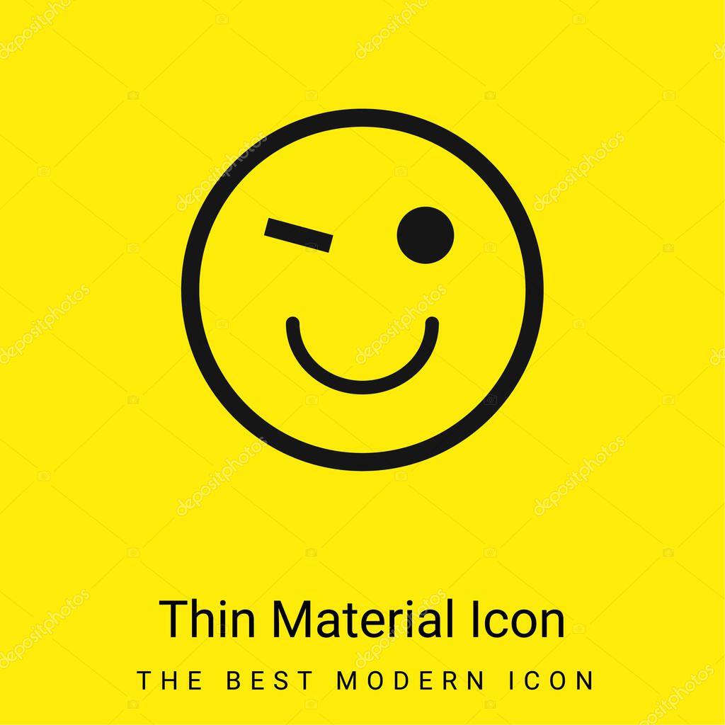 Blink Emoticon Face minimal bright yellow material icon