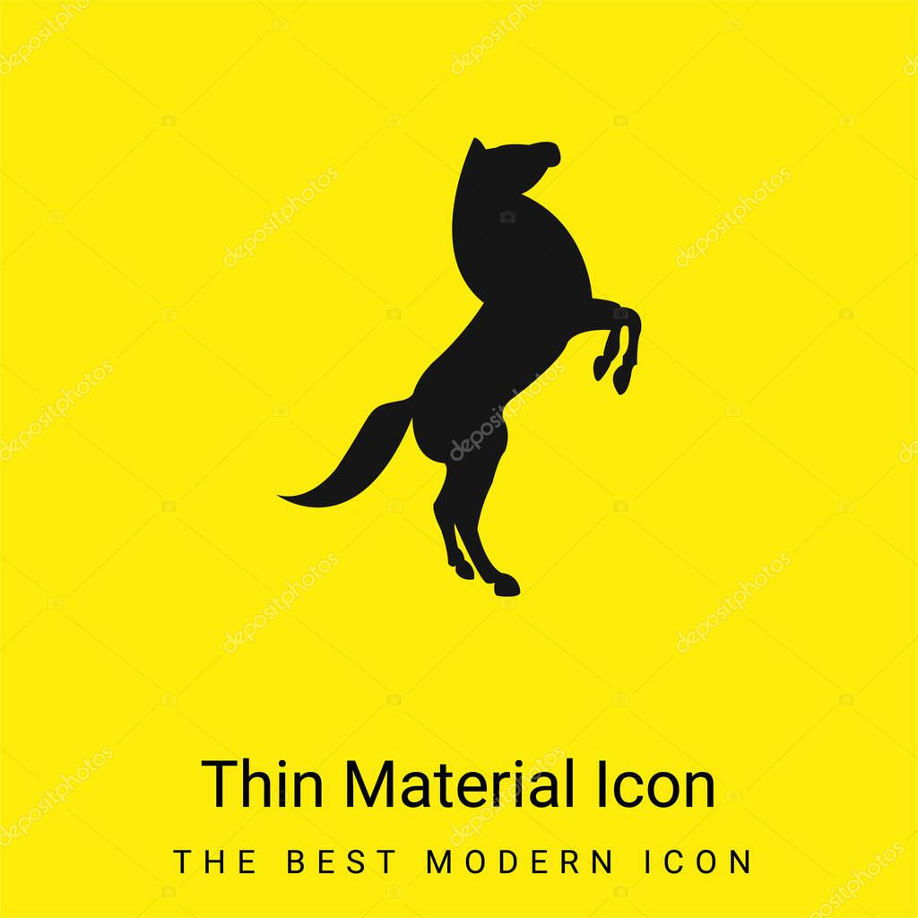 Big Horse Stand Up Pose On Back Paws minimal bright yellow material icon