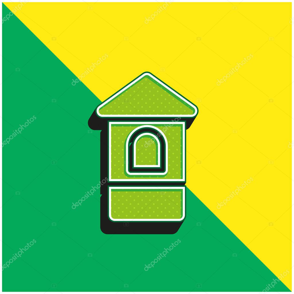 Booth Green and yellow modern 3d vector icon logo